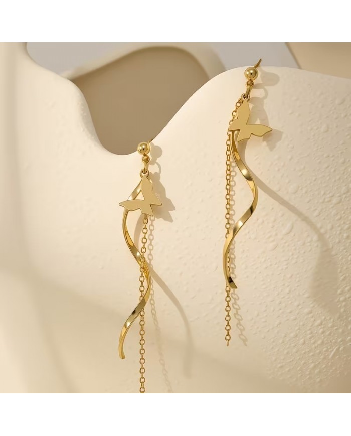 Boucles d'Oreilles Spirales Papillons