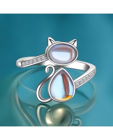 Bague Chat Opaline
