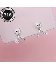 Boucles d'Oreilles Chats (acier inoxydable 316)