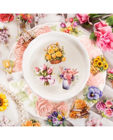 Autocollants Panier de Fleurs (50pcs)