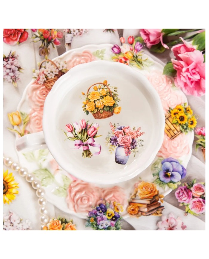 Autocollants Panier de Fleurs (50pcs)