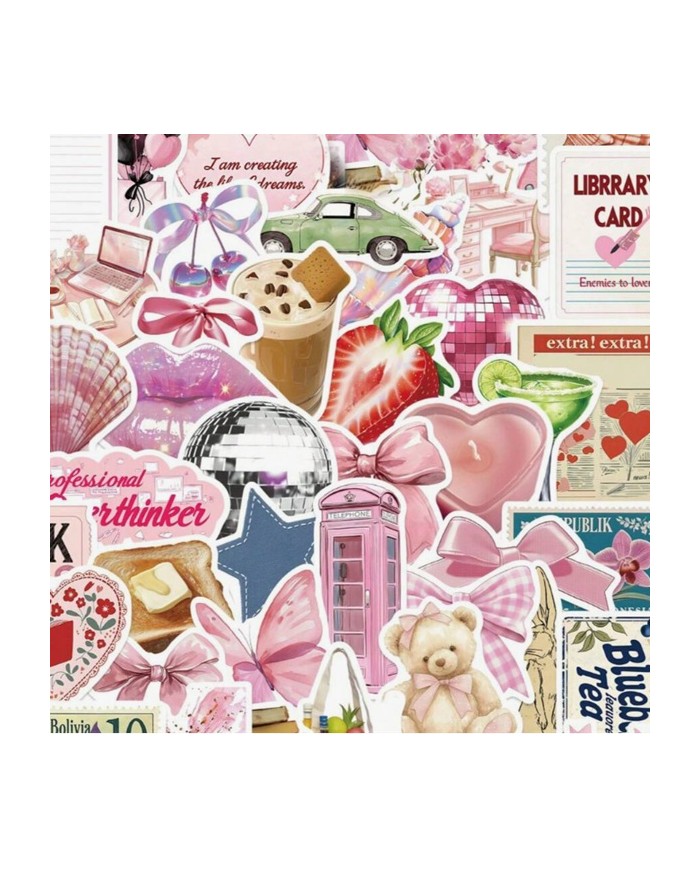 Autocollants Pink Aesthetic (50pcs)