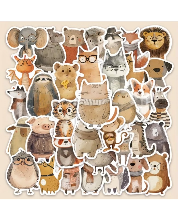 Autocollants Petite Famille d'Animaux (50pcs)