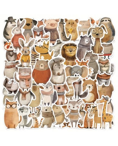 Autocollants Petite Famille d'Animaux (50pcs)