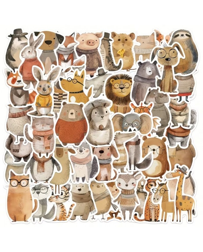 Autocollants Petite Famille d'Animaux (50pcs)