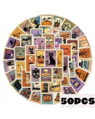 Autocollants Timbre Halloween (50pcs)