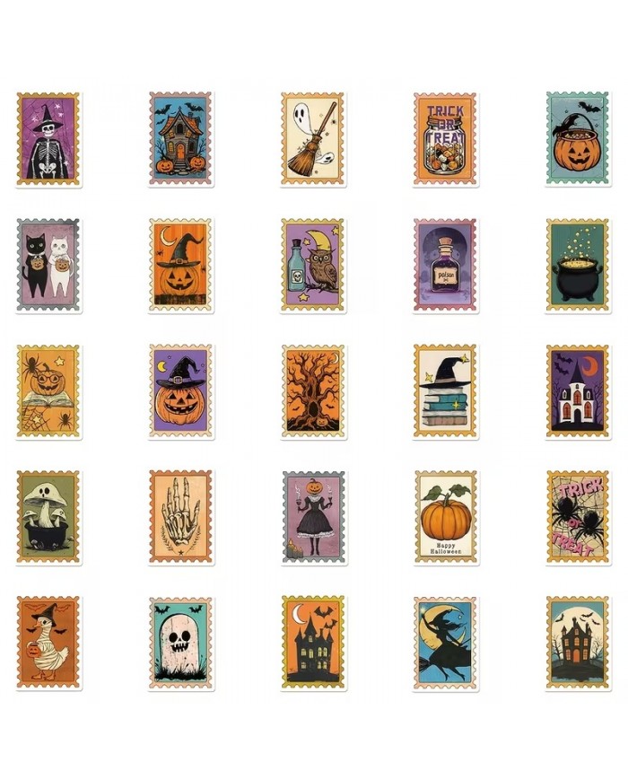 Autocollants Timbre Halloween (50pcs)