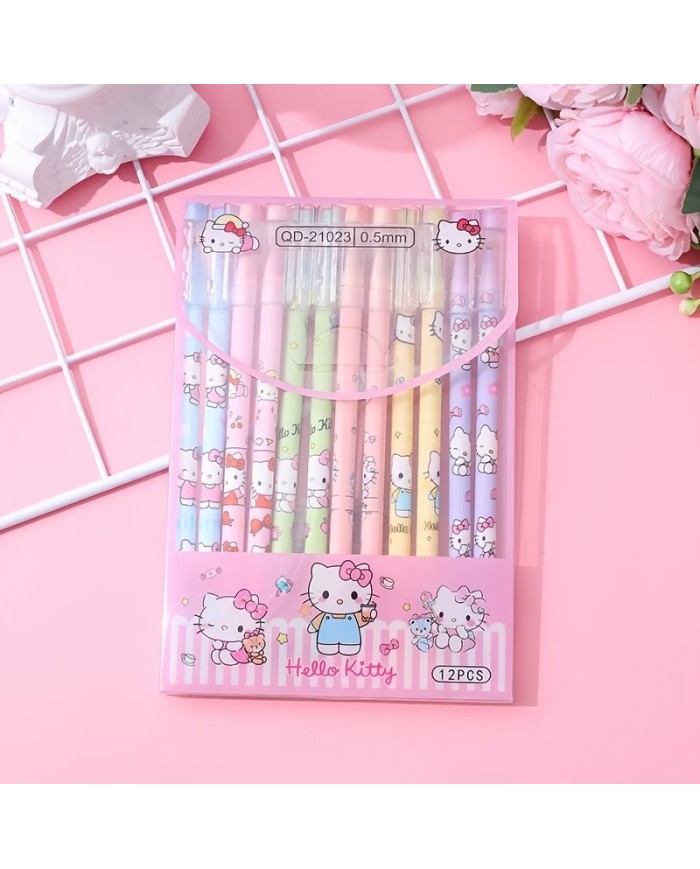 Pochette de 12 Stylos Sanrio - Hello Kitty