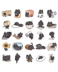 Autocollants Chats Noirs Espiègles (50pcs)
