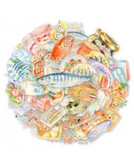 Autocollants Pique-nique en Bord de Mer (50pcs)